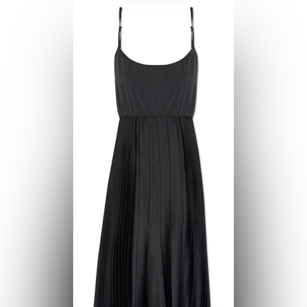 AllSaints Black Satin Slip Dress with Subtle Sheen
